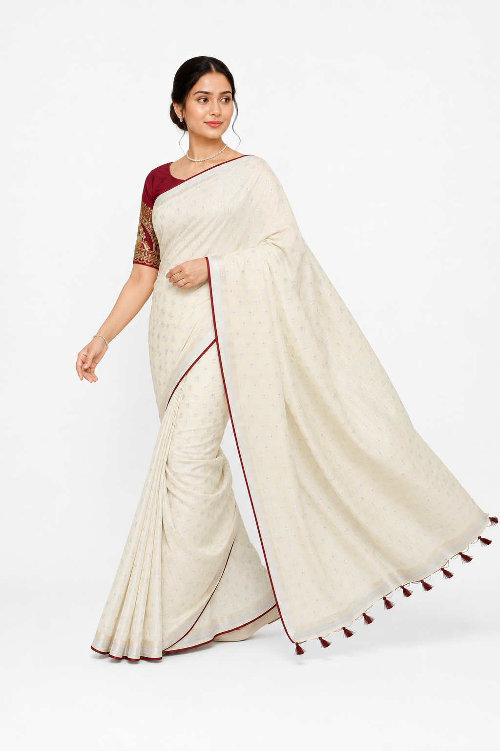 Meher Wine Banarasi Silk Saree