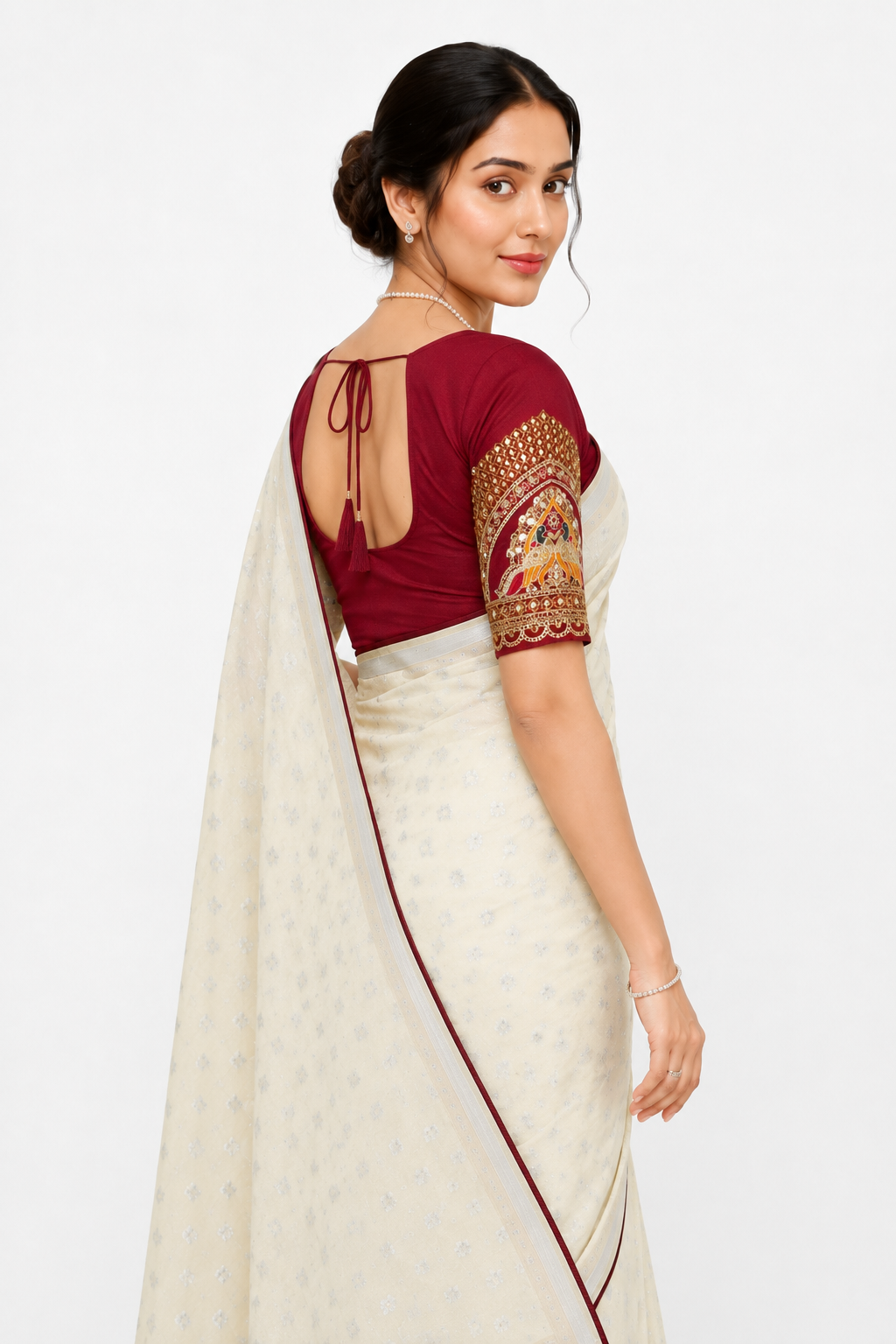 Meher Wine Banarasi Silk Saree