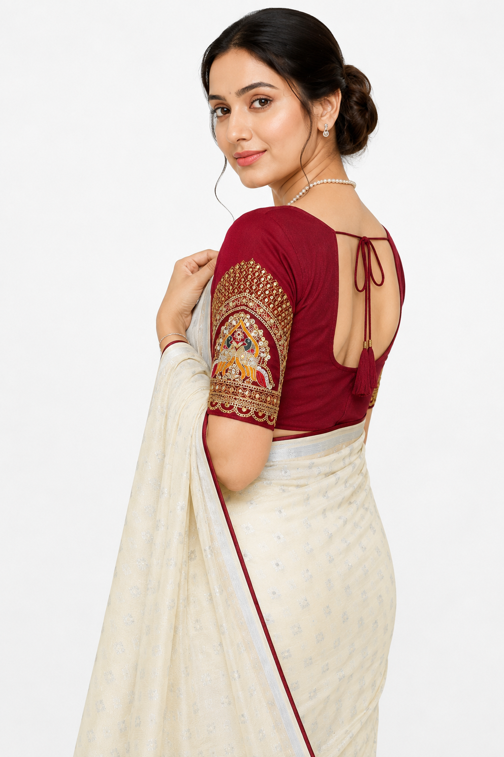 Meher Wine Banarasi Silk Saree
