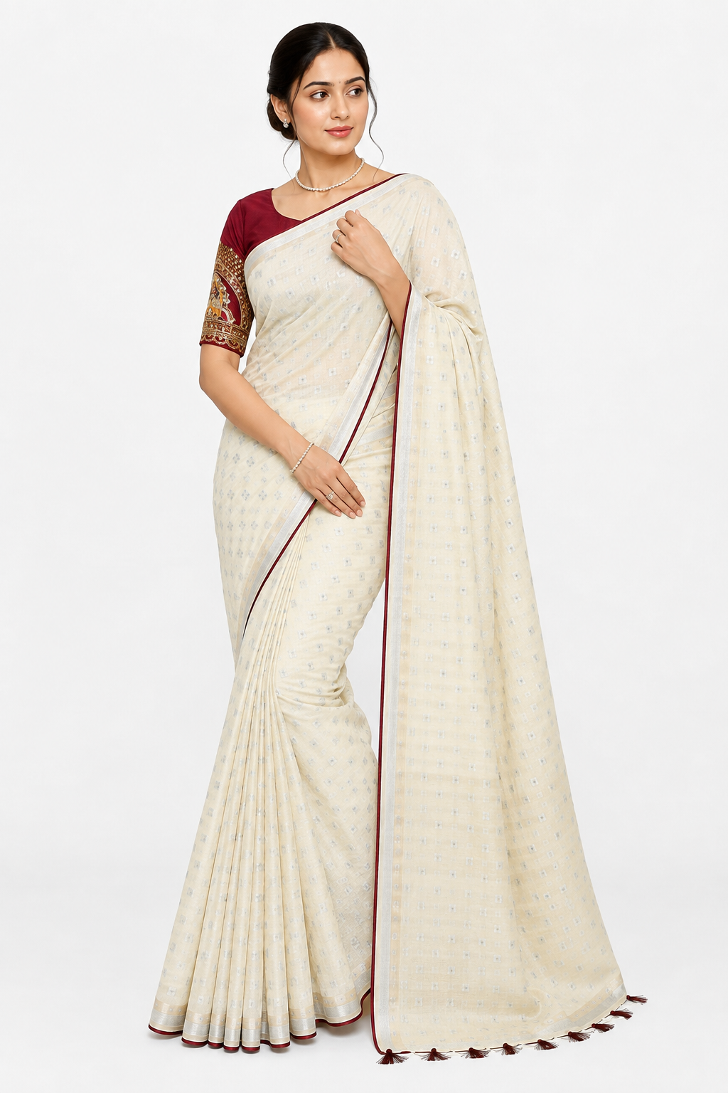 Meher Wine Banarasi Silk Saree