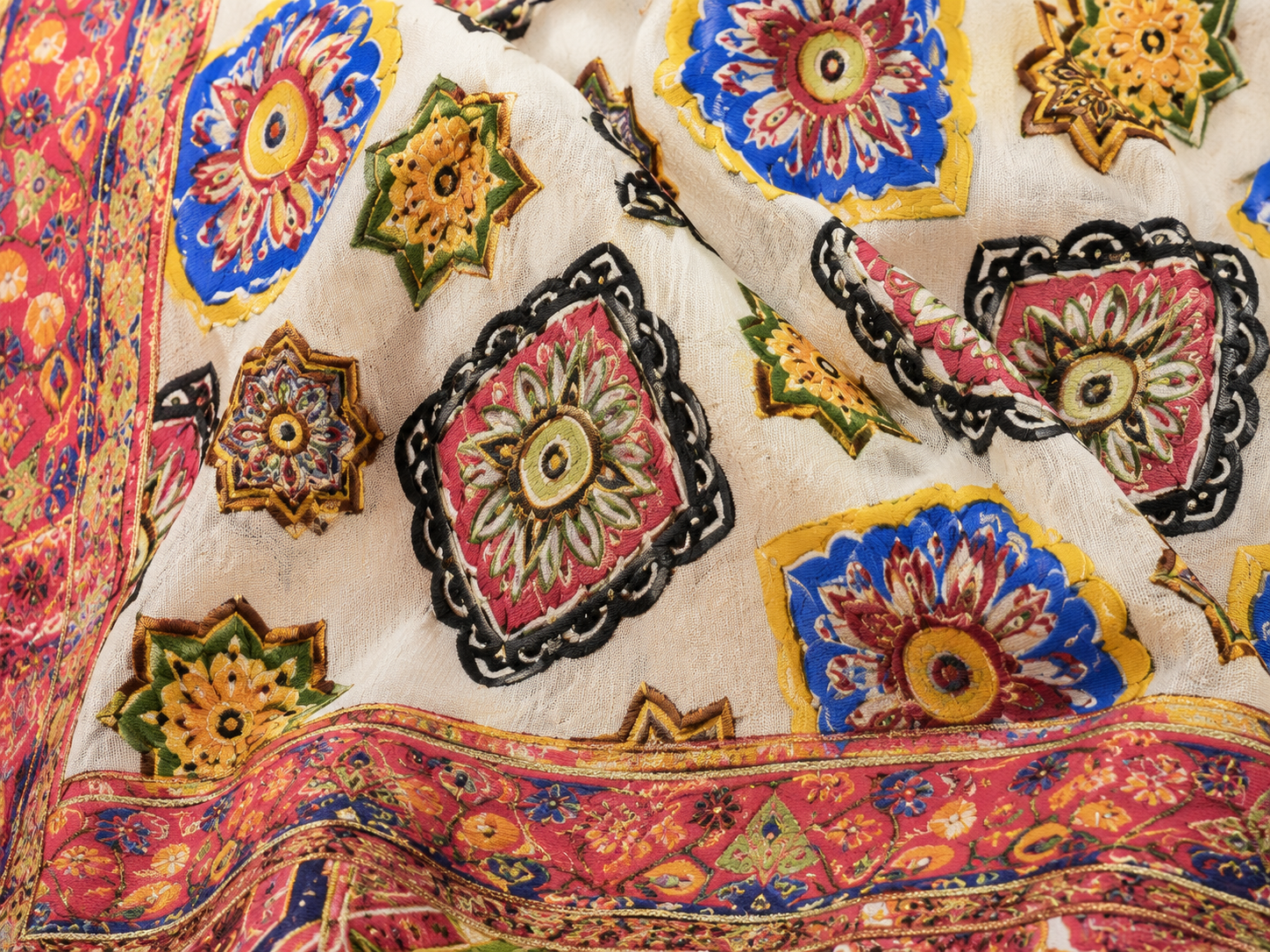 Coral Mosaic Saree