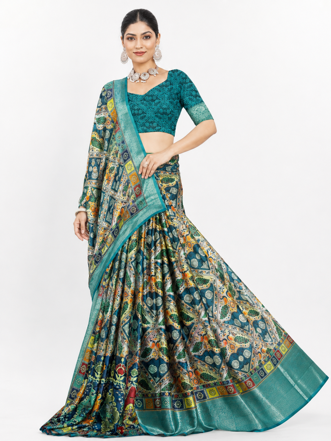 Peacock Mosaic Saree