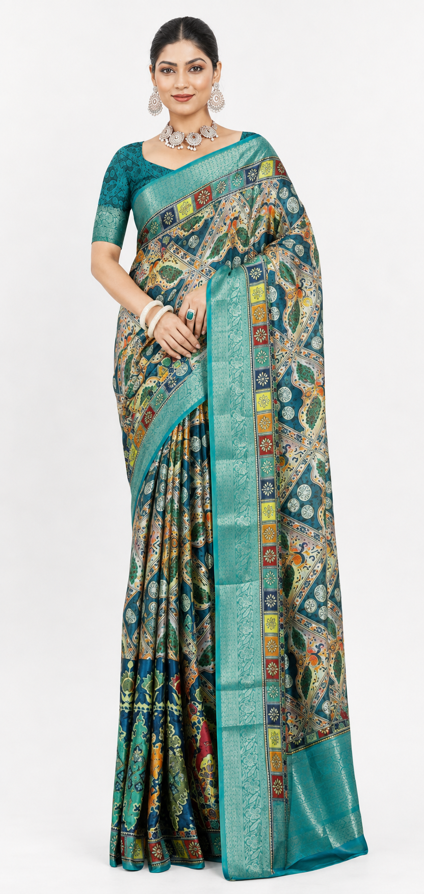 Peacock Mosaic Saree