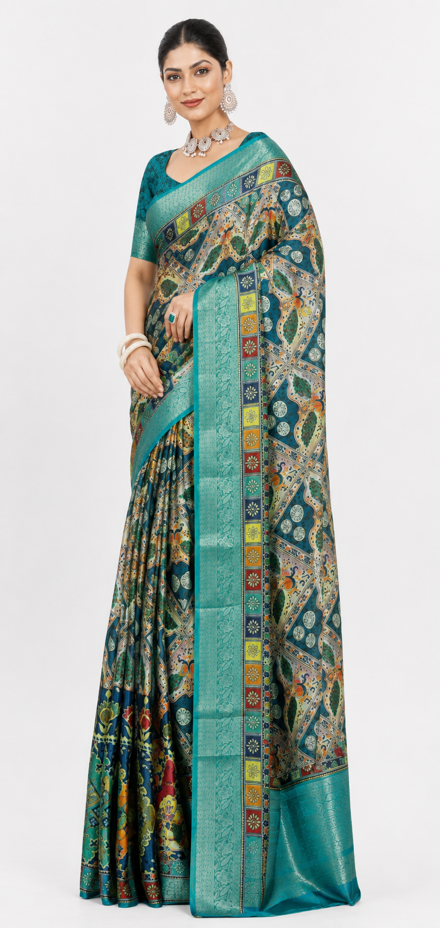 Peacock Mosaic Saree