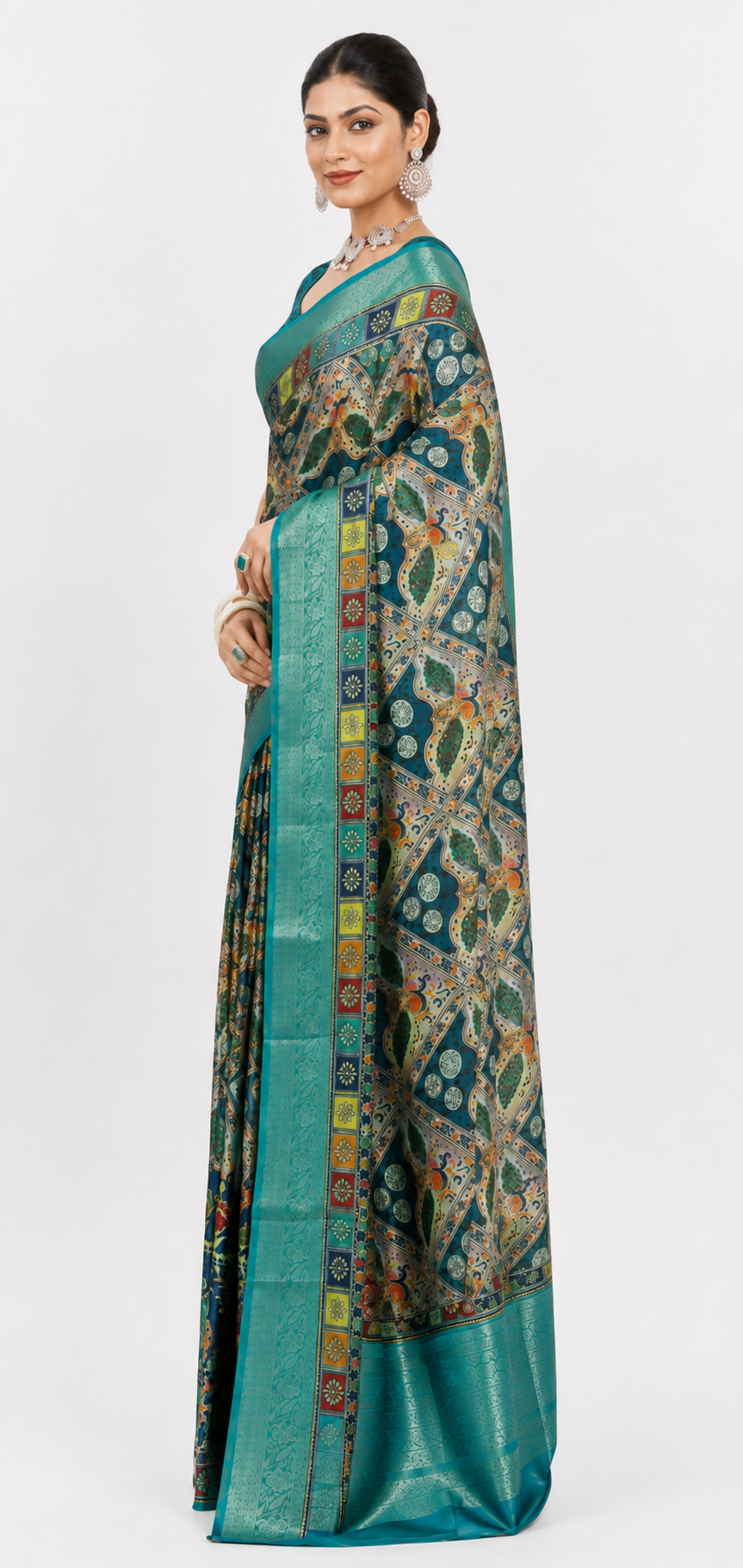 Peacock Mosaic Saree