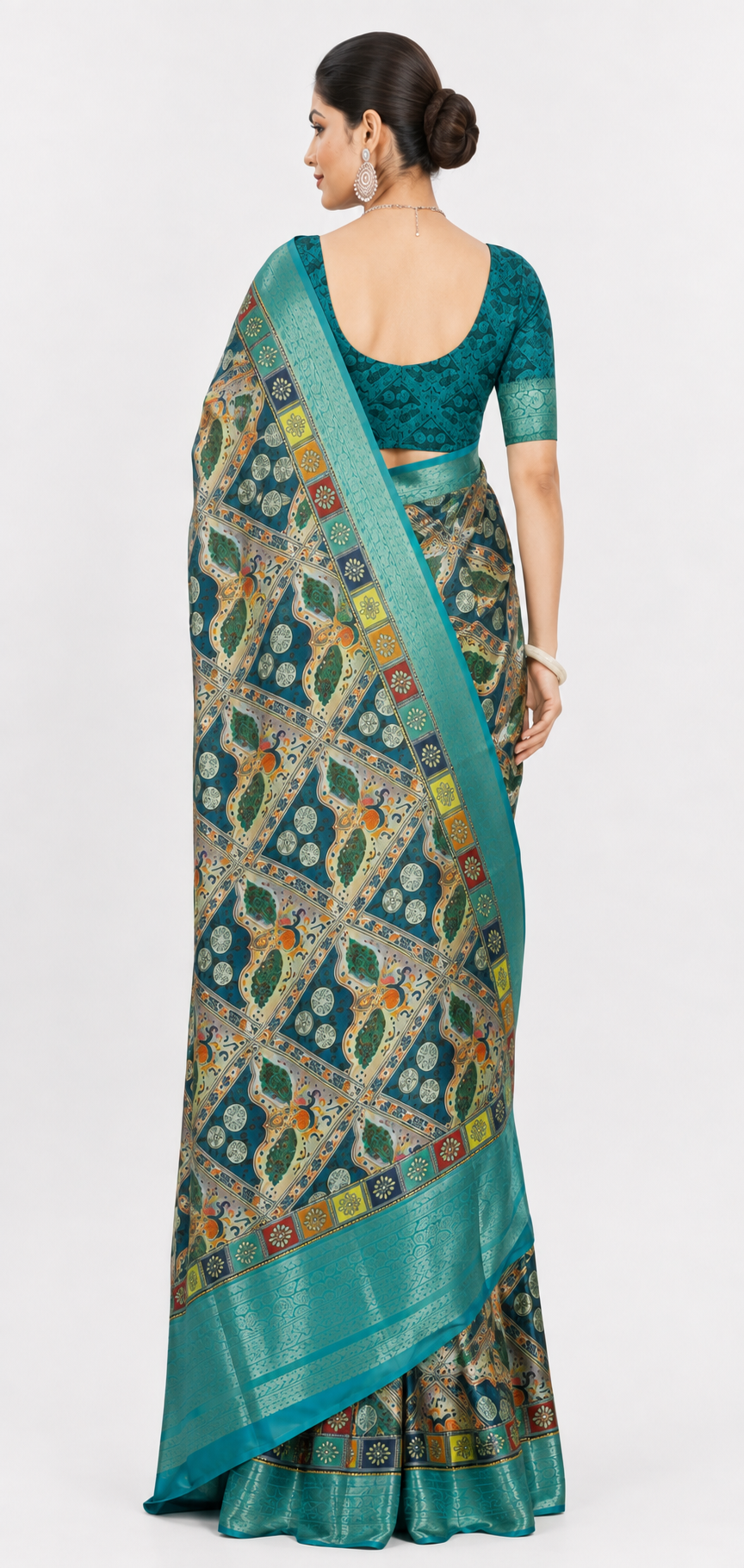 Peacock Mosaic Saree