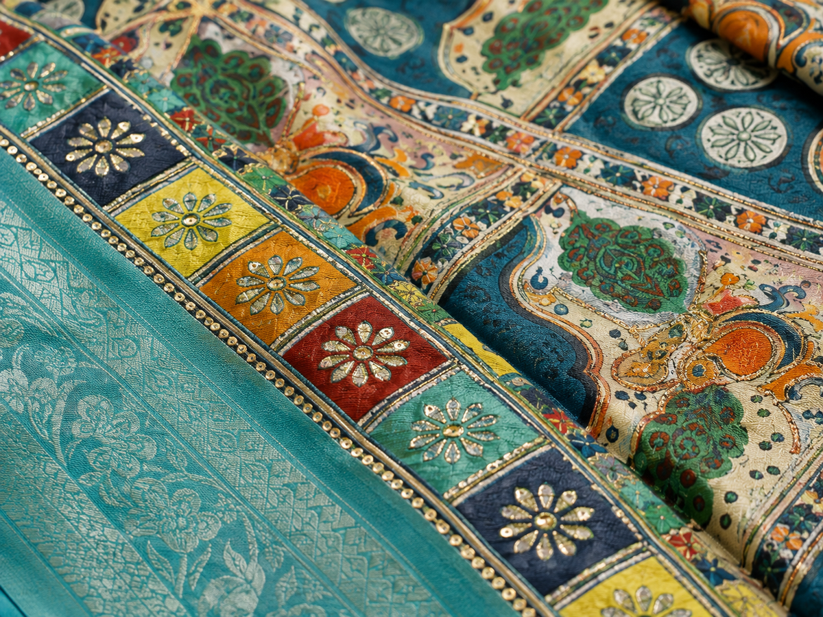 Peacock Mosaic Saree