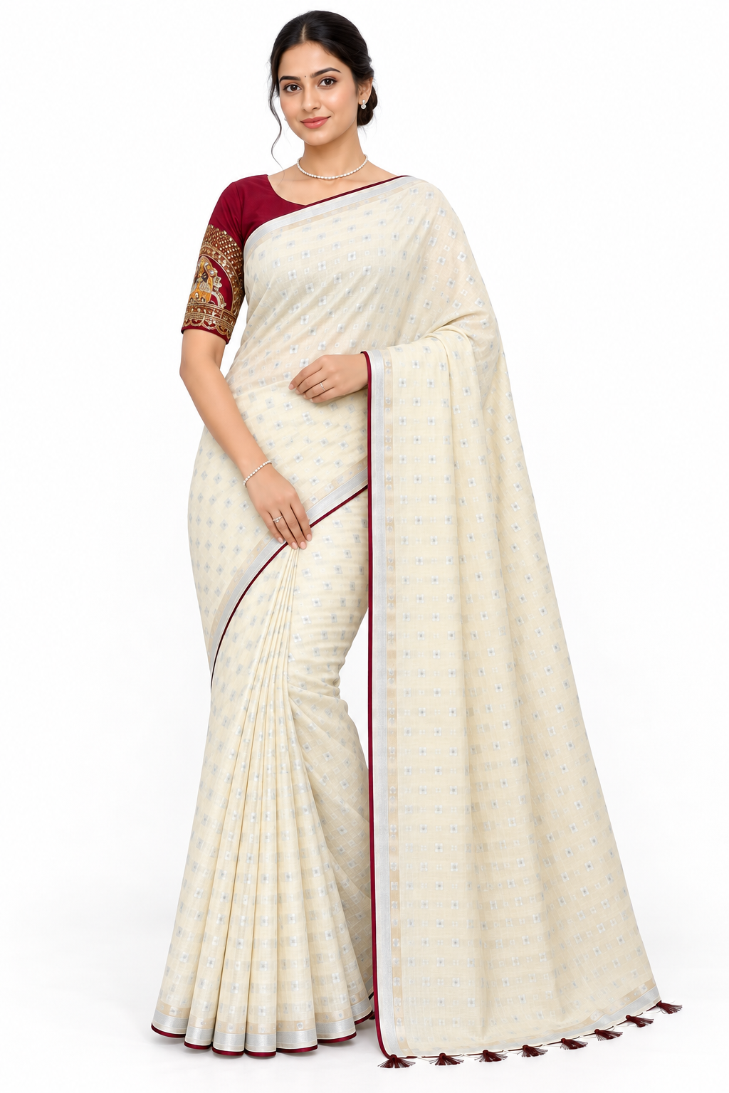 Meher Wine Banarasi Silk Saree