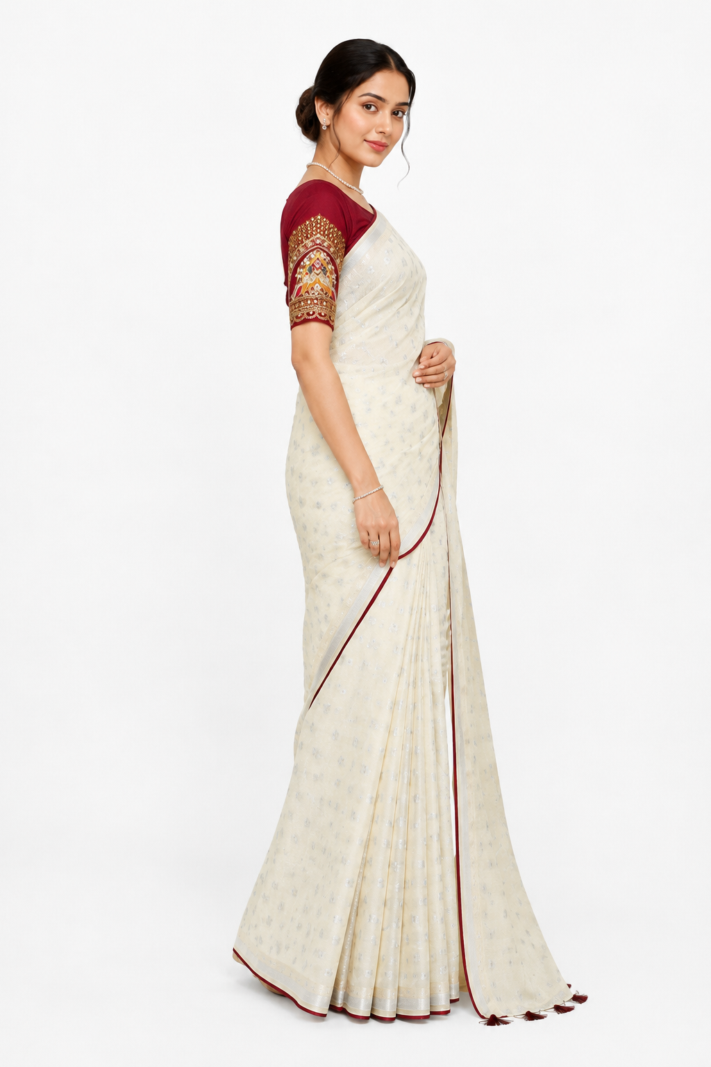 Meher Wine Banarasi Silk Saree